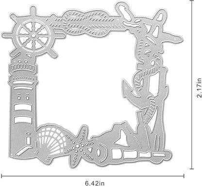 Metal Shell Ocean Element Background Frame Cutting Dies, Ocean Element Shell - Image 2