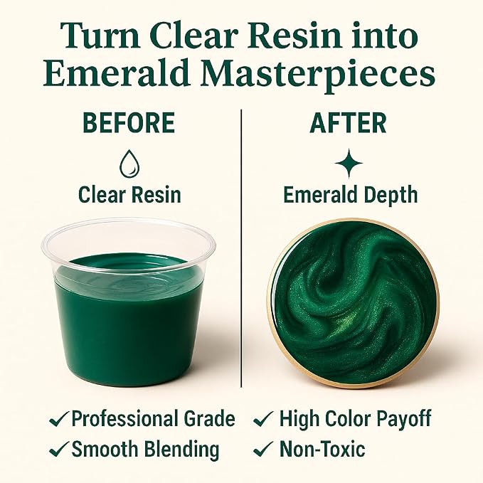 BALTIC DAY Emerald Green Epoxy Resin Pigment Paste XL – Opaque Epoxy Dye & High - Image 3