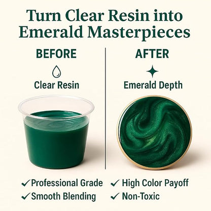 BALTIC DAY Emerald Green Epoxy Resin Pigment Paste XL – Opaque Epoxy Dye & High - Image 3