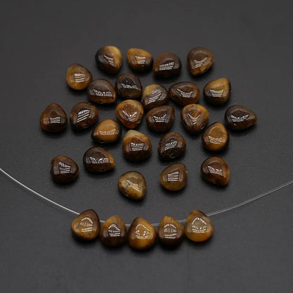 LE SKY 50 Pcs Natural Stone Beads Waterdrop Shape Healing Chakra Polished - Image 6