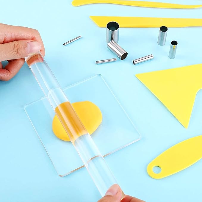 Yayatty Polymer Clay Tools, Acrylic Clay Roller, Acrylic Sheet, Rotary Cutting - Image 2