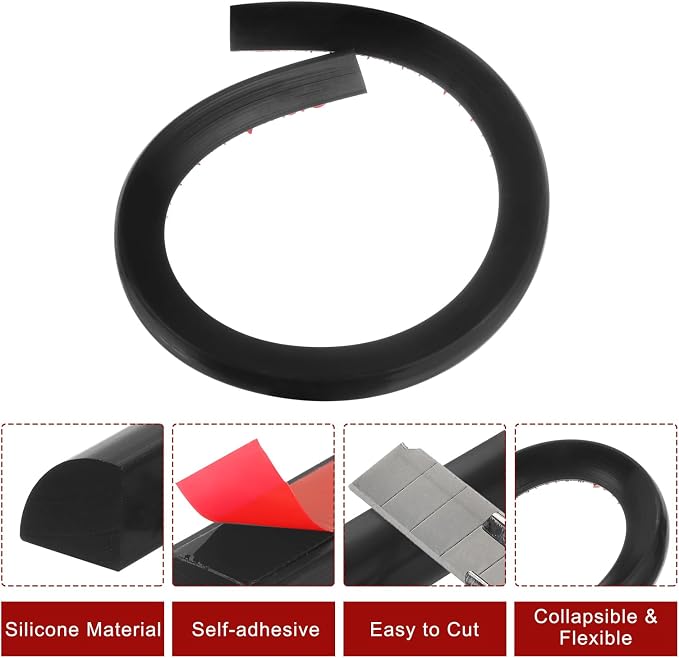 uxcell Flexible Molding Trim, 20 Inch Flexible Quarter Round Molding Silicone - Image 3