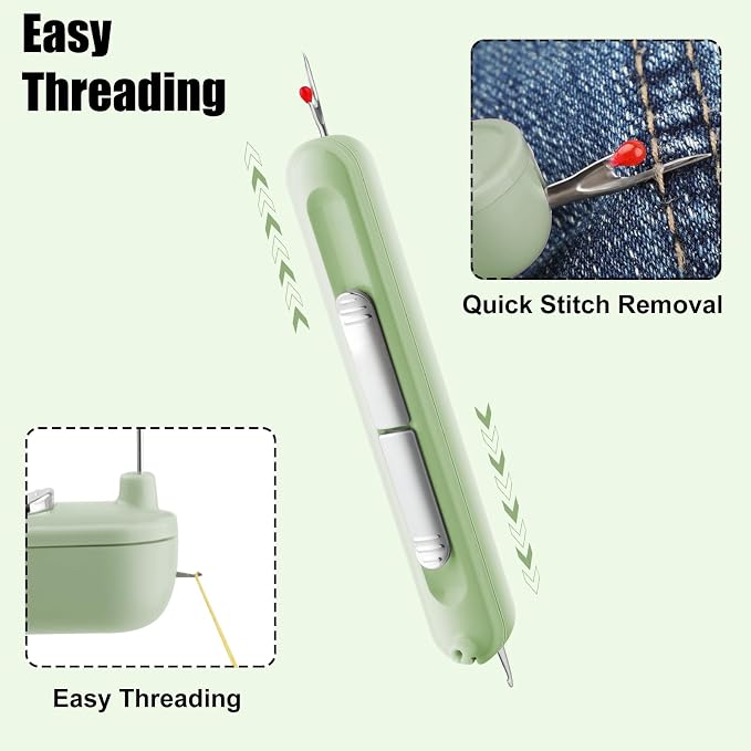 Needle Threaders, 2 in 1 Plug-in Needle Threader Seam Ripper Tool, Automatic - Image 5