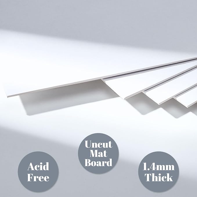 Prudiut 15 Pack 8x10 Backing Boards Only, Uncut White Mat Board Acid Free Mat - Image 3