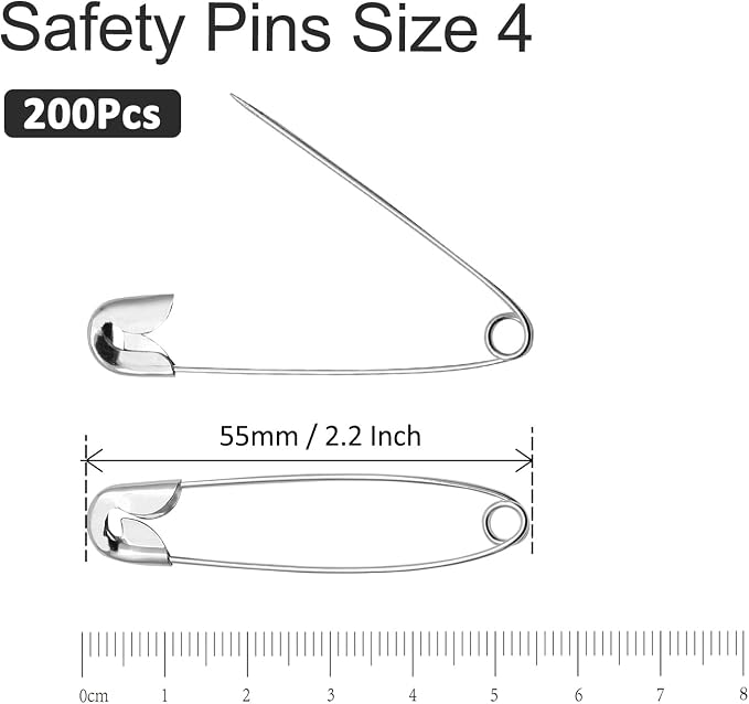 200 PCS 55mm / 2.2 Inch Safety Pins Heavy Duty Quilting Pins, Large Safety Pins - Image 5