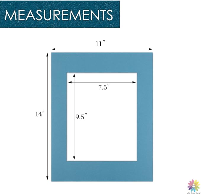 Mat Board Center, 11x14 for 8x10 Dynamic Blue Color Mats - Image 2