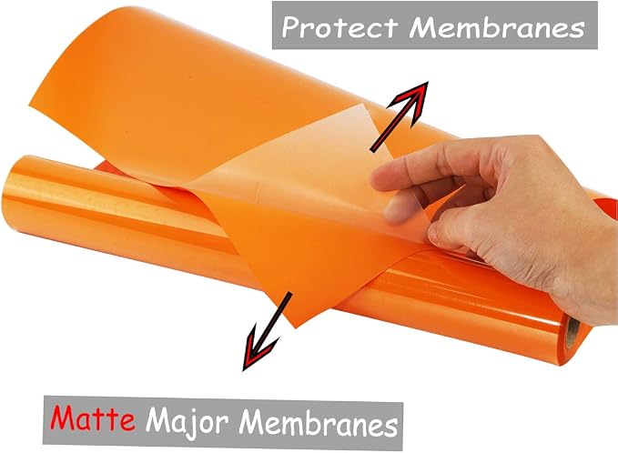 Guangyintong Heat Transfer Vinyl Orange HTV Rolls, Matte Surface HTV - Image 4