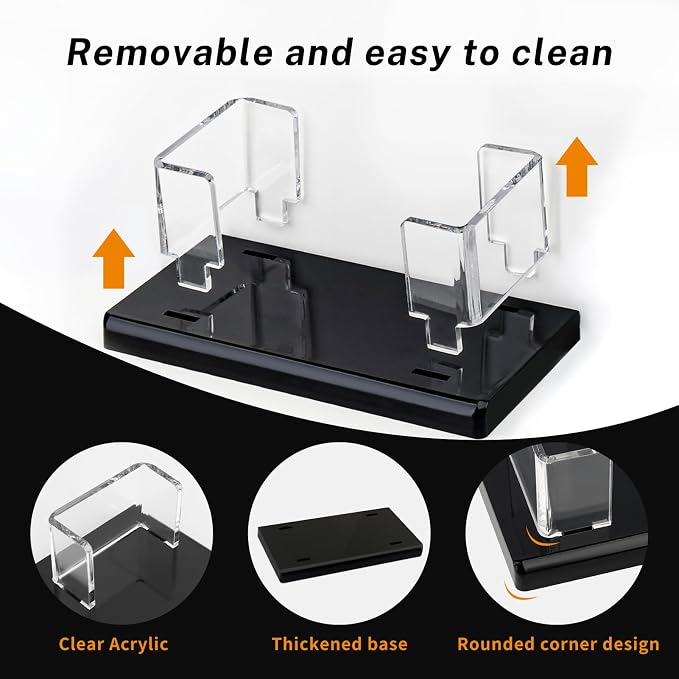 2Pack Acrylic Business Card Holder Black Enlarged Holds 120 Cards - Image 4