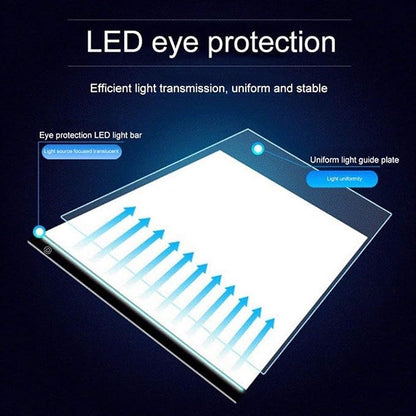 Ultra-Thin Portable A4 LED Light Box Tracer w/USB Cable Dimmable Brightness LED - Image 2