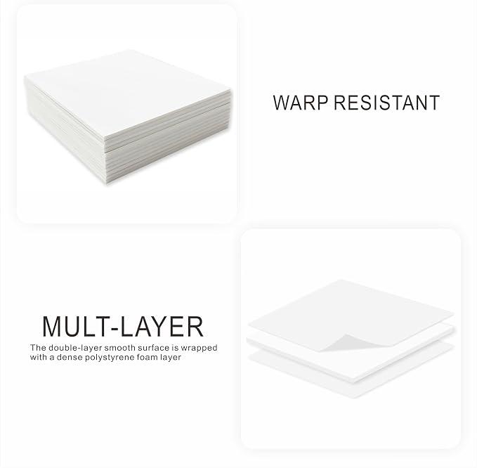 Foam Board 12 x 16 in, ZXUNLIEH 12 Pack White Poster Board, 3/16 in Thick Craft - Image 6