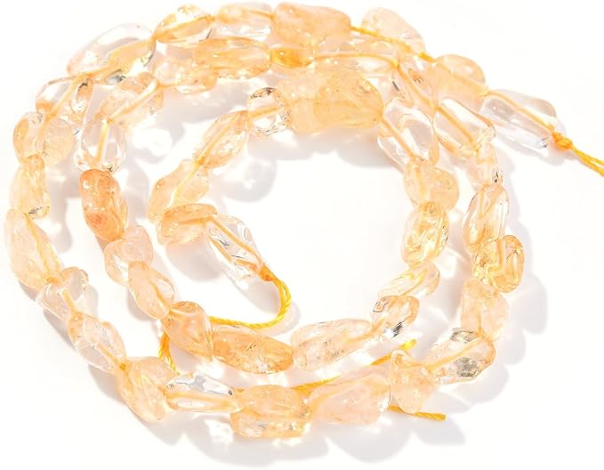 Citrine Pebble Nugget Oval Free Tumbled Stone 6-8mm Natural Gemstone Loose by PLTbeads