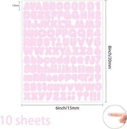 Starboling Pink Alphabet Stickers, 1/2 inch, 10 Sheets, Self-Adhesive Vinyl - Image 2