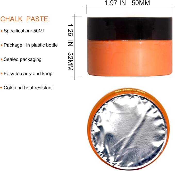 BOOLOOEN 8PCS Chalk Paste with 3 Mini Squeegee, Screen Printing Ink, Chalk Paste - Image 4