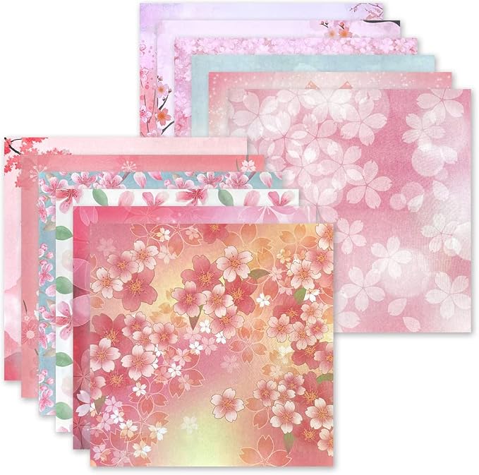 Origami 6x6 Paper Kit 50 Sheets 12 Vivid Colors Double Sided Printed by Wanshui