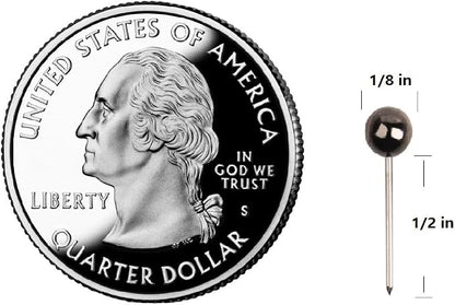 Yalis Push Pins Map Tacks 1/8-Inch Metallic Color Beads Head Marking Pins - Image 2