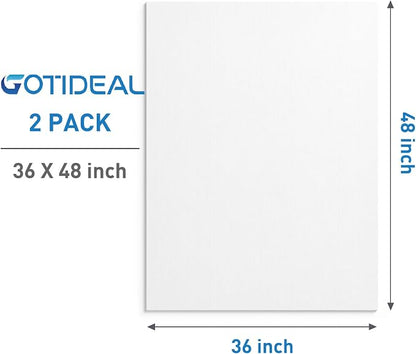 GOTIDEAL Stretched Canvases for Painting, 36x48" Inch Set of 2, Primed White - Image 2