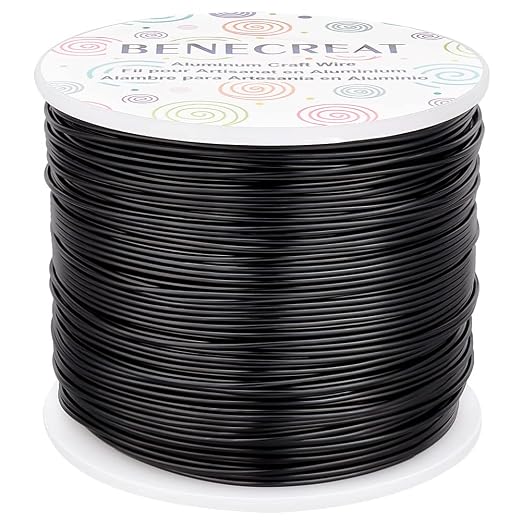 BENECREAT 18 Gauge Aluminum Wire 492FT Anodized Black Bendable Craft Wire by BENECREAT