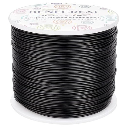 BENECREAT 18 Gauge Aluminum Wire 492FT Anodized Black Bendable Craft Wire by BENECREAT