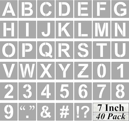 Alphabet Letter and Number Stencils 7 Inch by REOLAN