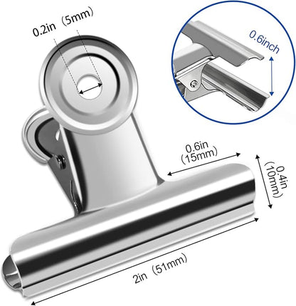 20 Pack Large Metal Hinge Clips 2 Inches Bull Hinge Paper Clips - Image 2