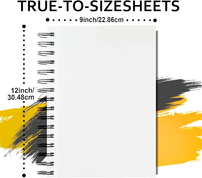 JOY SPOT! 9x12 Inch Sketch Book, 200 Sheets, Spiral Bound Artist Sketch Pad - Image 3