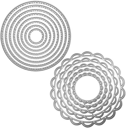2 Packs Cutting Dies Stencil Metal Template Moulds, FineGood Embossing Tool by FineGood