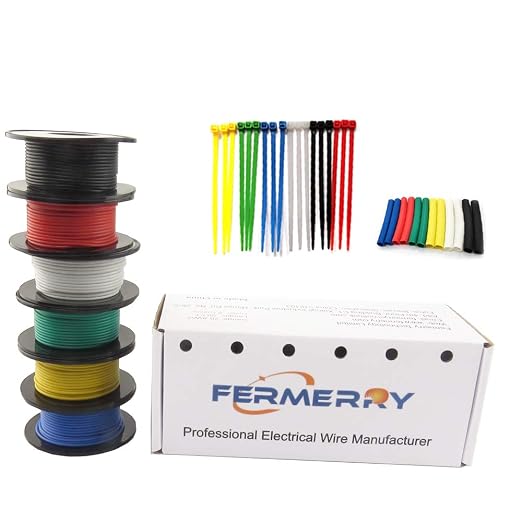 Fermerry 16 AWG Stranded Wire Spool 25ft Each 6 Colors Flexible 16 Gauge by Fermerry+Technology++