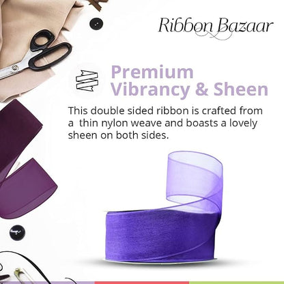 Ribbon Bazaar Sheer Organza Wired Ribbon - Image 5
