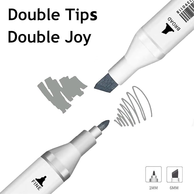 6pcs Grey Gray Alcohol Markers Set - Image 2