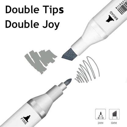 6pcs Grey Gray Alcohol Markers Set - Image 2