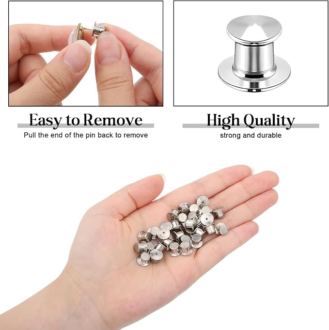 30 Pcs Pin Backs Locking, Metal Pin Backs Safety Pins Locks Pins Keepers Clasp - Image 3
