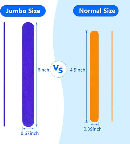 Colored Jumbo Wooden Craft Sticks, 6 Inch, 500 Pieces, 3/4 Inch Wide - Image 4