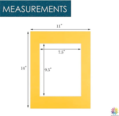 Mat Board Center, 11x14 for 8x10 Deep Yellow Color Mats - Image 2