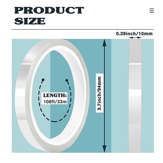 12 Rolls 10mm x33m Clear Heat Tape, Transparent High Temperature Heat Resistant - Image 2