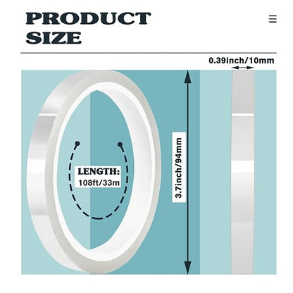 12 Rolls 10mm x33m Clear Heat Tape, Transparent High Temperature Heat Resistant - Image 2