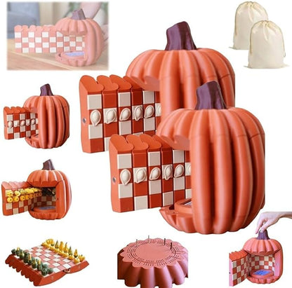 Forgecore Gourd Games, Pumpkin Game Set: Magnetic Chess Checkers, Dice Tower by Hvcemi