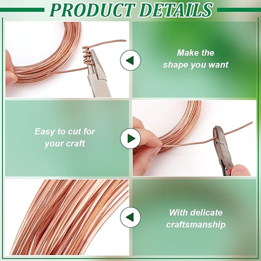 BENECREAT 32.81 Feet Solid Copper Wire, 14 Gauge Round Soft Pure Wire - Image 4