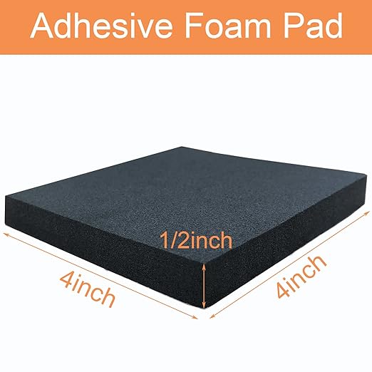 8 Pcs Black Adhesive Foam Padding, Closed Cell Foam Sheet 1/2" Thick 4 Inch X 4 - Image 2