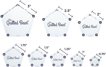 The Quilted Bear Pentagon Quilting Templates – 8 Clear Non-Slip Acrylic Quilt - Image 2