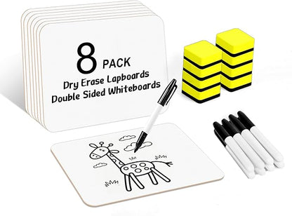Dry Erase Lapboards, HERKKA 8 Pack Double Sided Dry Erase Lap Boards 9 x 12.5 by HERKKA