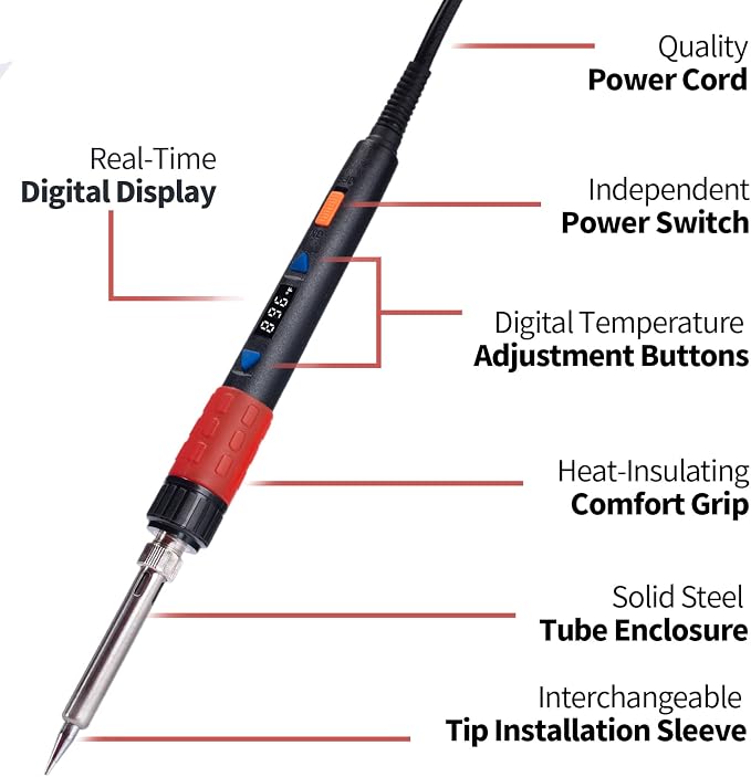 YIHUA 928D-III Soldering Iron, 110W High Power, Fully Digital Display °F /°C- - Image 4