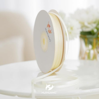 HUIHUANG Solid Color Satin Ribbon 1/8 inch x 100 Yards Roll Ribbon Thin Small - Image 5