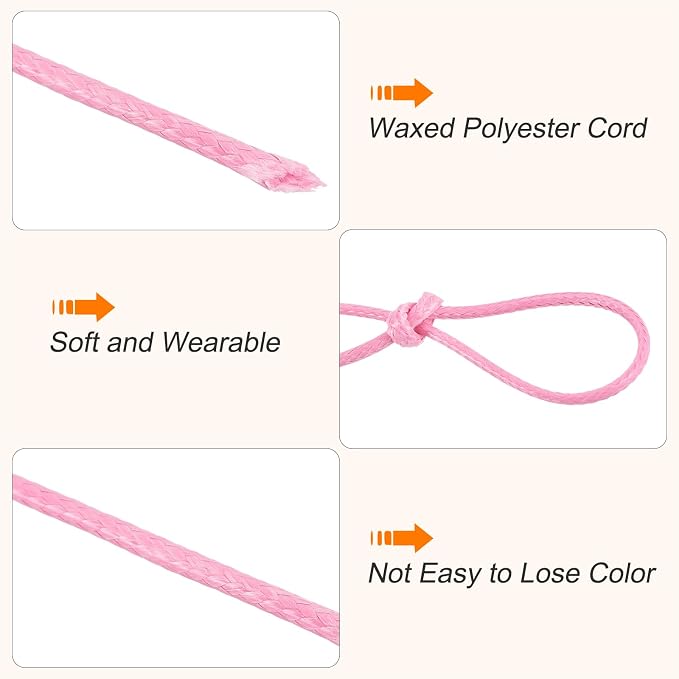 MECCANIXITY Waxed Cord 1mm Waxed Polyester Cord 175 Yard Wax String - Image 3