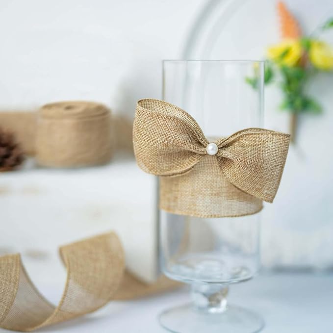 Burlap Ribbon Wired, Farmhouse Rustic Ribbon - Image 7