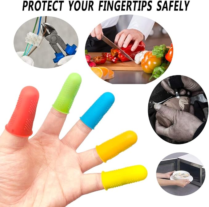 15 Pack Silicone Hot Glue Gun Finger Caps, 5 colors Finger Guard Protectors or - Image 4