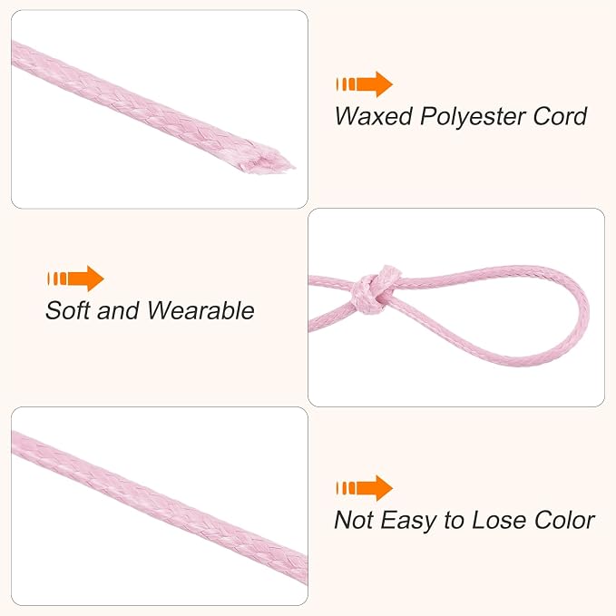 MECCANIXITY Waxed Cord 1mm Waxed Polyester Cord 175 Yard Wax String - Image 3