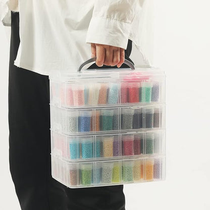 Douorgan 4-Tier Diamond Painting Storage Containers Portable Bead Organizer and - Image 5