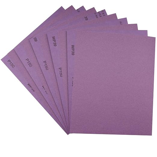 Sandpaper 150 Grit, Wet Dry Sanding Sheets, High Performance White Fused by MAXMAN