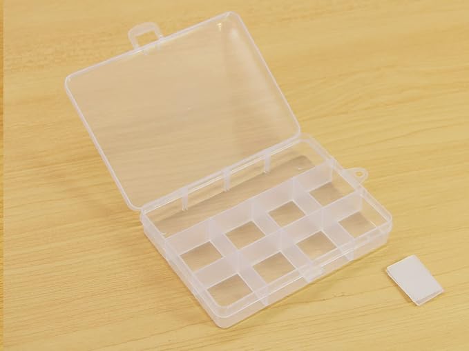 Small Plastic Organizer Box 10 packs12 Grids Clear Storage Container Jewelry - Image 5
