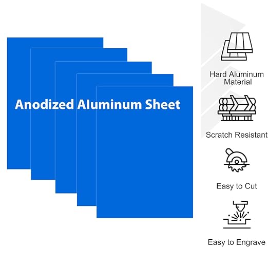 10Pcs Blue Anodized Aluminum Sheet 5" x 7" x 1/32" Corrosion-Resistant Metal - Image 3